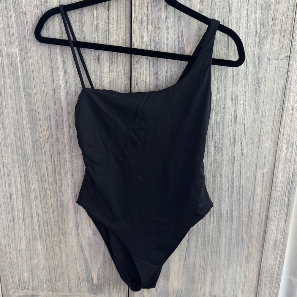 MaxMara jersey one shoulder swimsuit